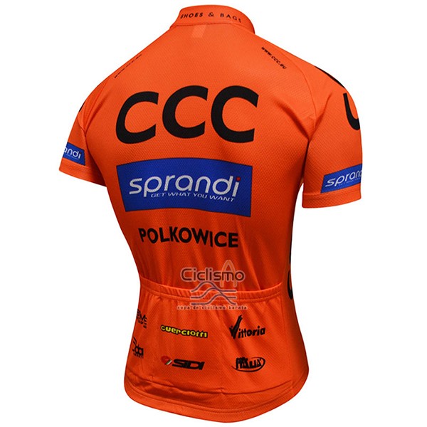 Ccc Ropa Ciclismo Culotte Corto 2017 Mangas Cortas Negro y Naranja
